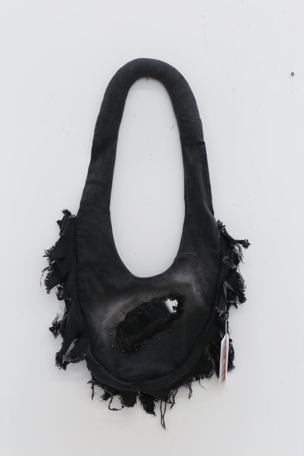 RUI denim stitching fish skin mirror satchel RSS23AC04 Black denim black denim